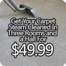 Get Your Carpet Steam Cleaned In Three Rooms and a Hall for $49.99